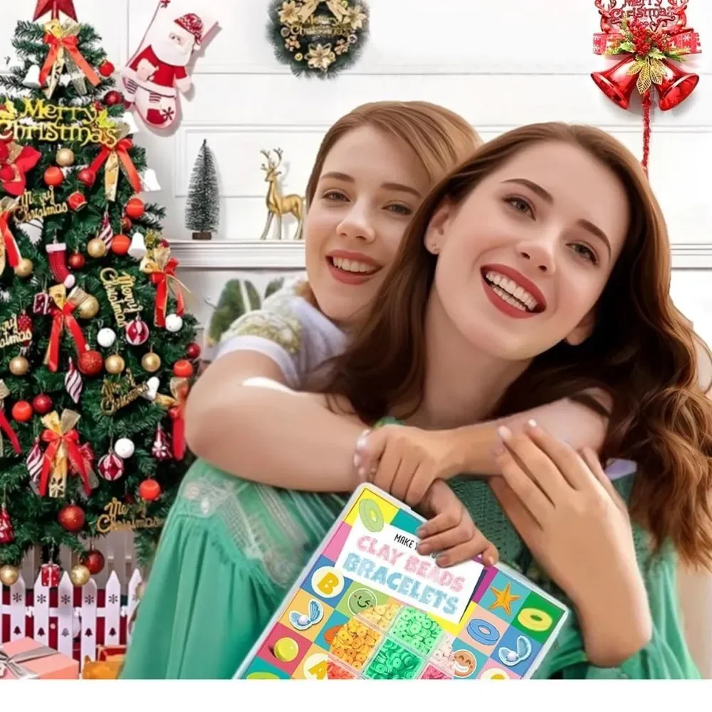 Bracelet Making Kit Clay Beads 24 Color DIY Friendship Jewelry Ages 4-12 FC1